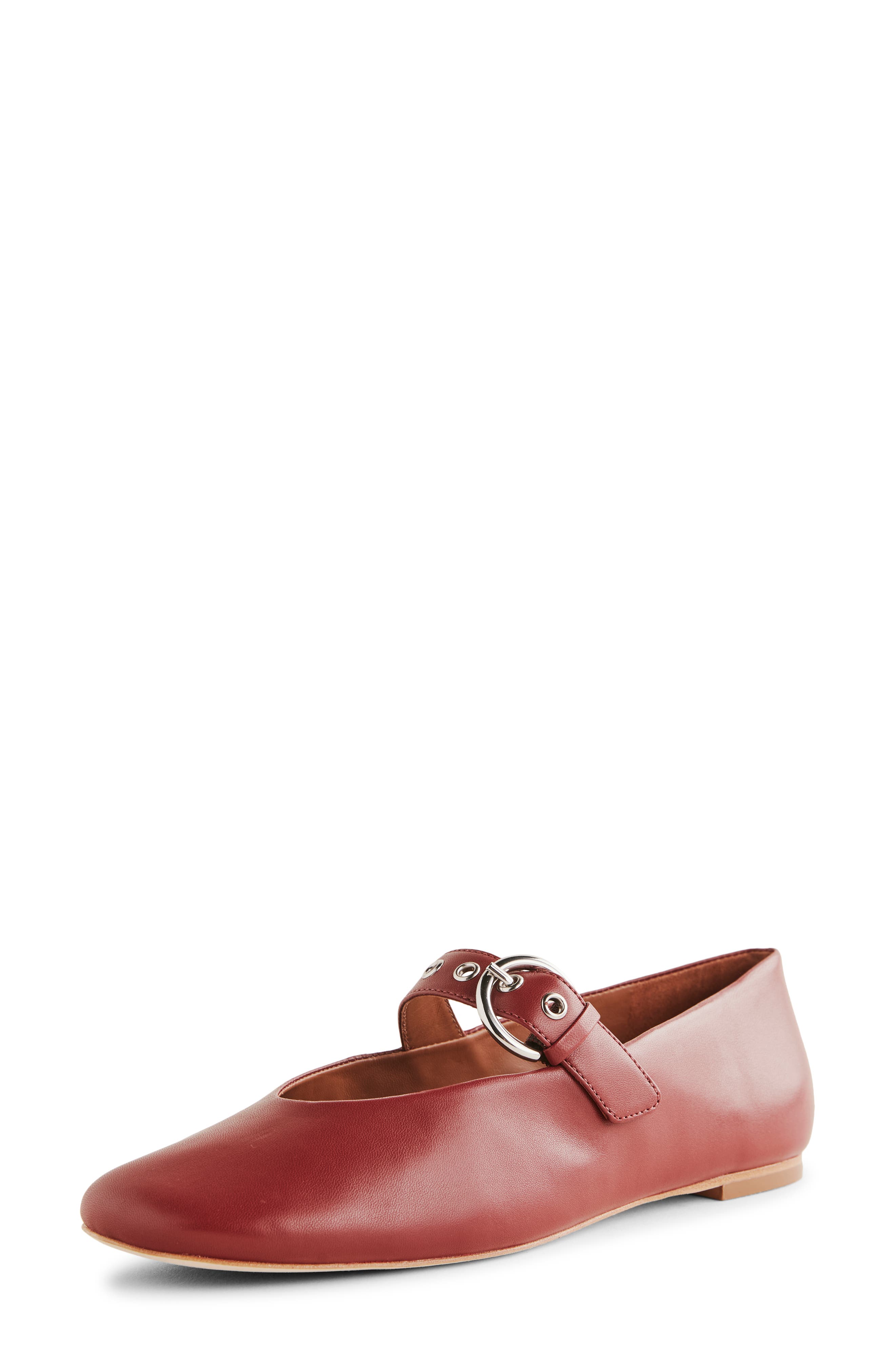 Bethany Ballet Flat, Alternate, color, BRICK RED LEATHER