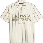 SANTO STUDIO Past Graphic Short Sleeve Button-Up Shirt