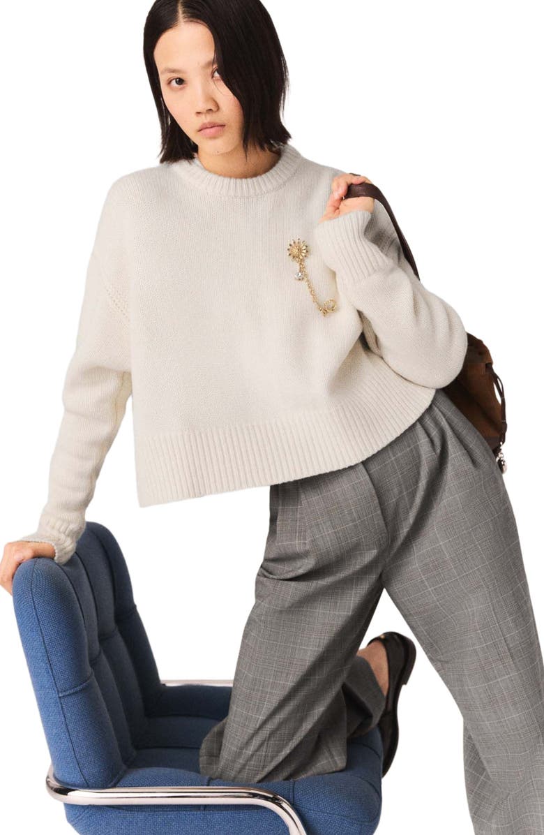 maje Checked suit trousers, Alternate, color, Grey