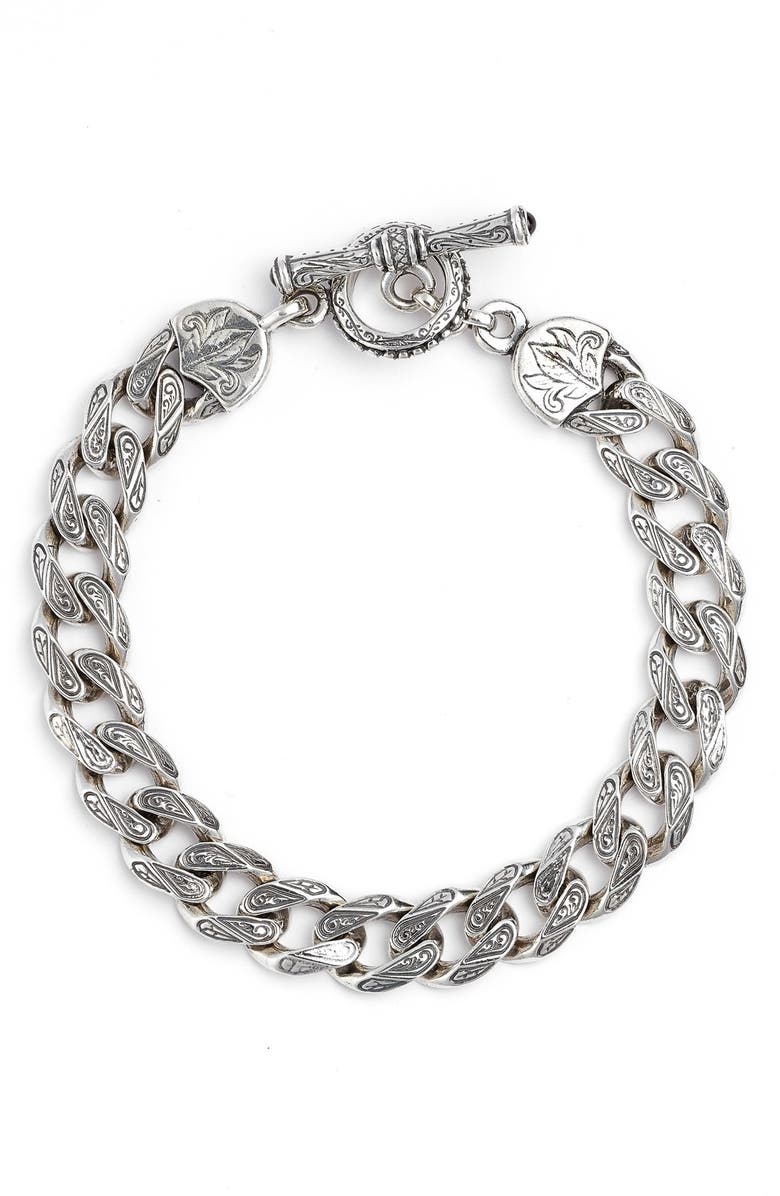 Konstantino Silver Classics Etched Link Bracelet, Main, color,