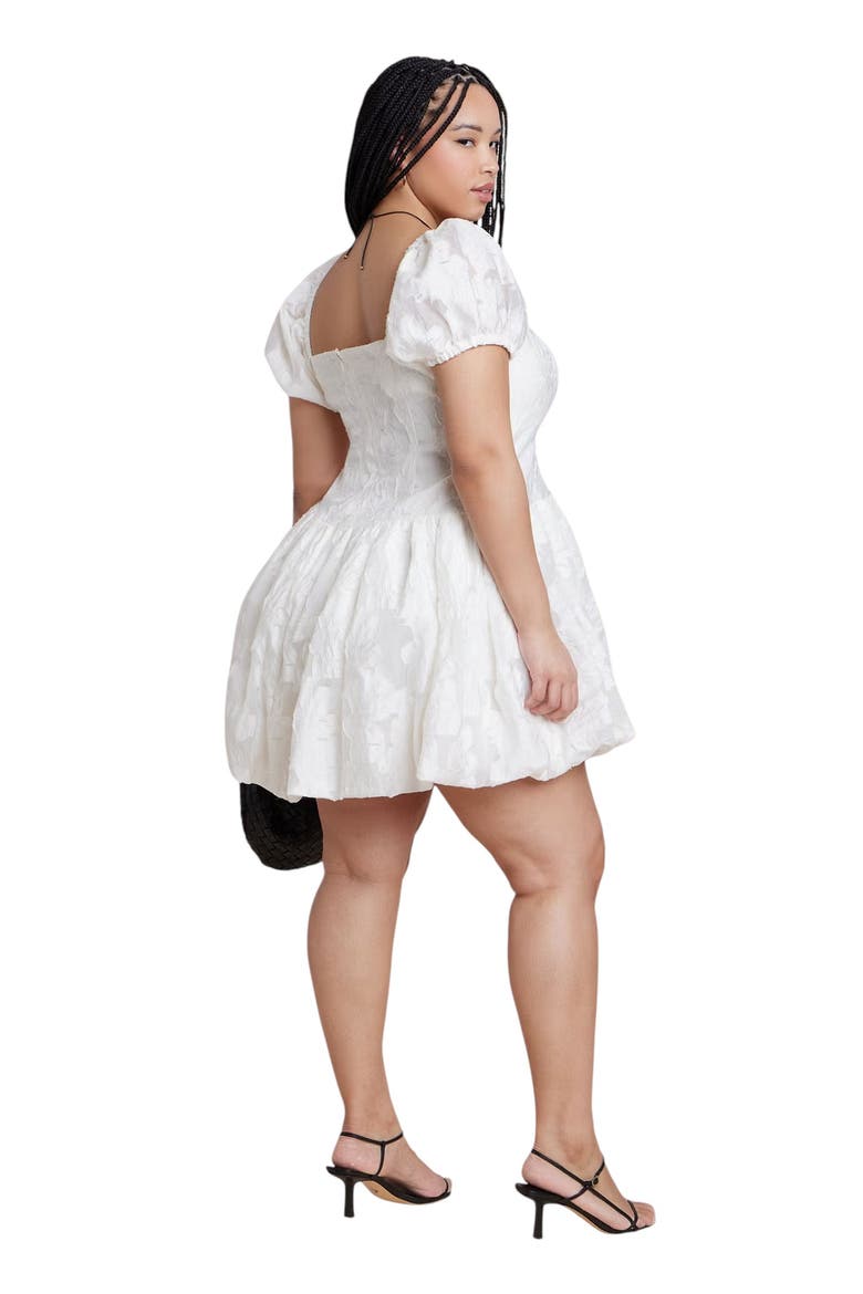 Textural Mini Bubble Dress, Alternate, color, COCONUT MILK