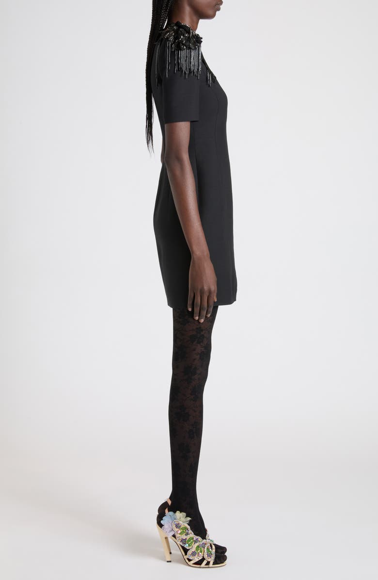 Valentino Embellished Crepe Couture Minidress, Alternate, color, Black