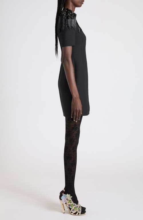 Valentino Embellished Crepe Couture Minidress In Black