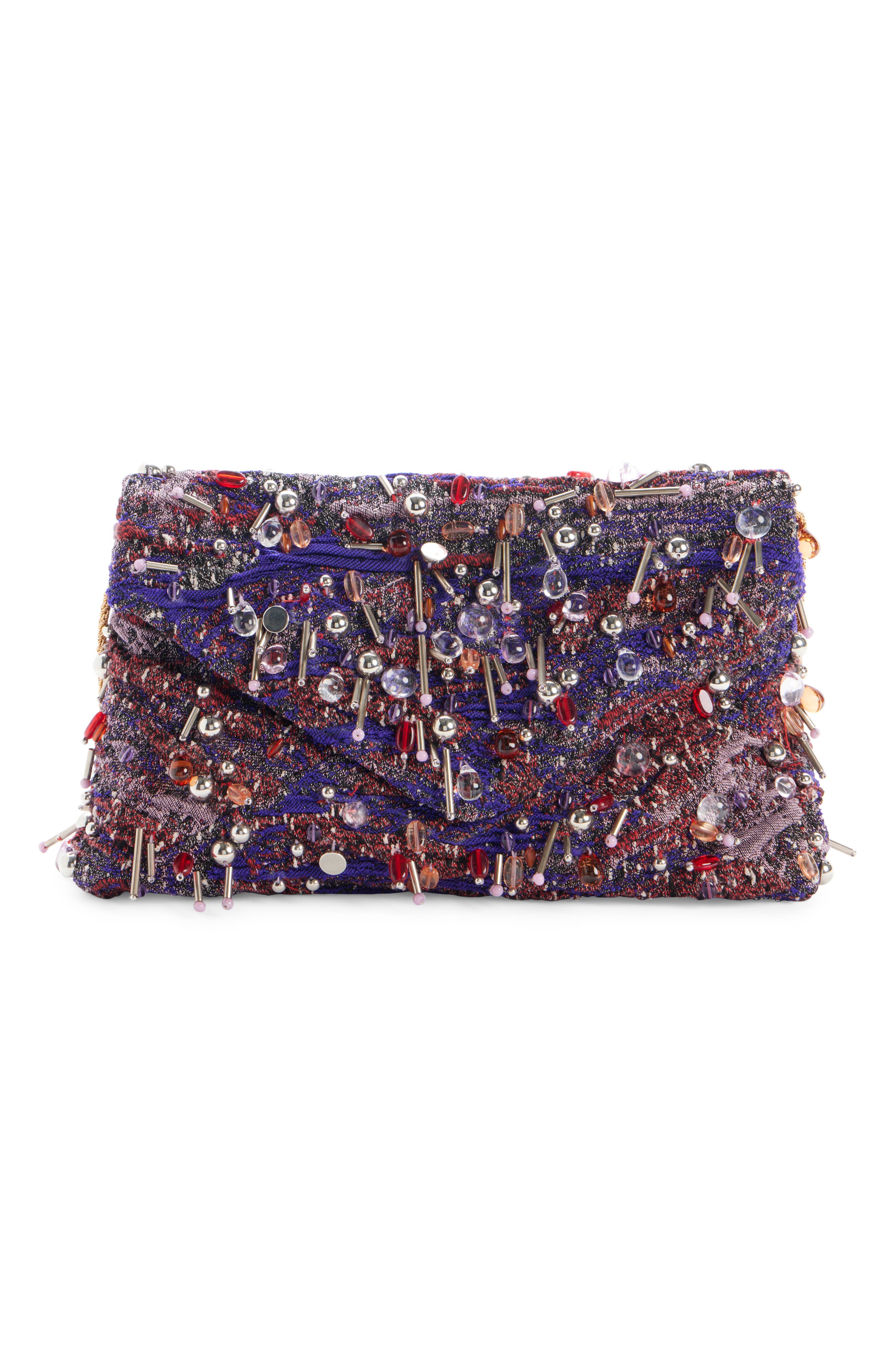 Dries Van Noten Embellished Envelope Clutch, Alternate, color, 