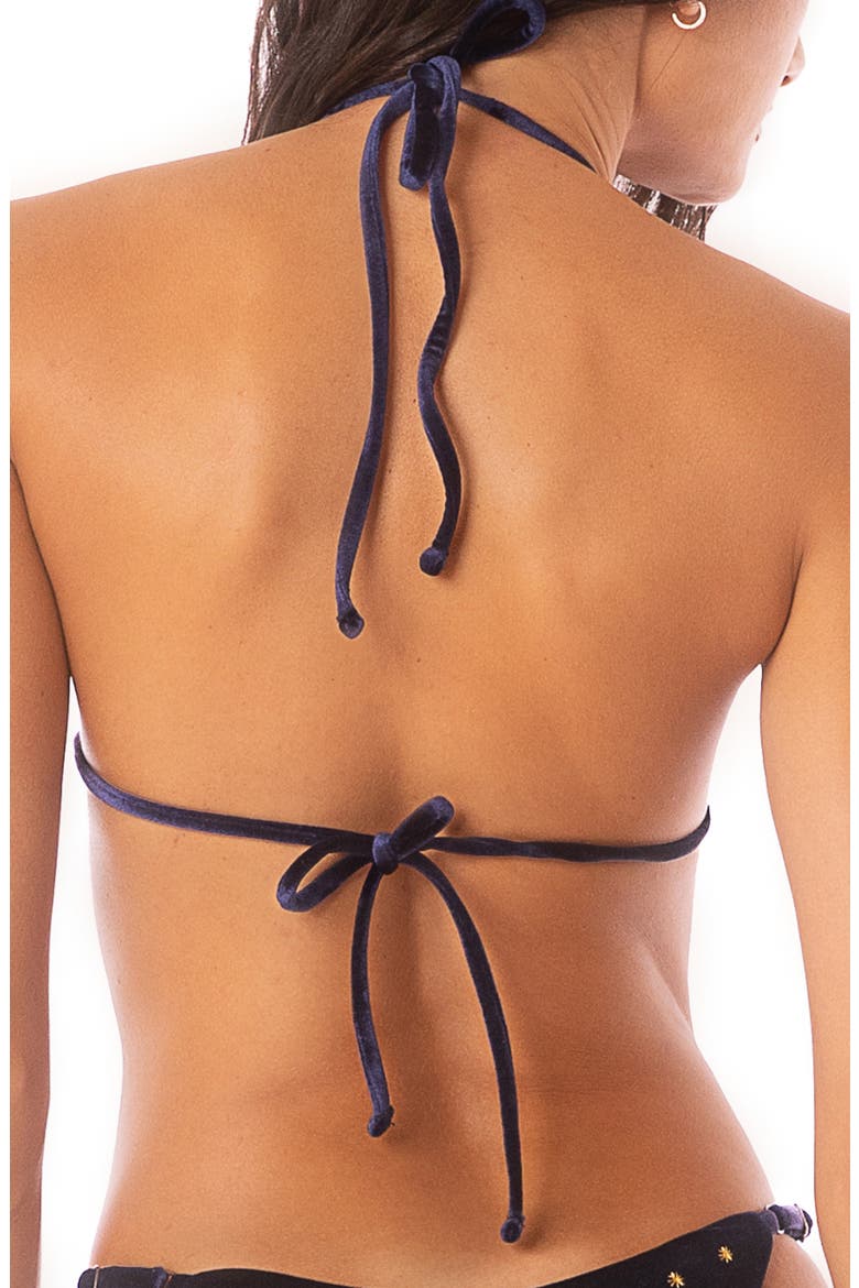 Bouquet Bliss Balmy Reversible Triangle Bikini Top, Alternate, color, DARK BLUE