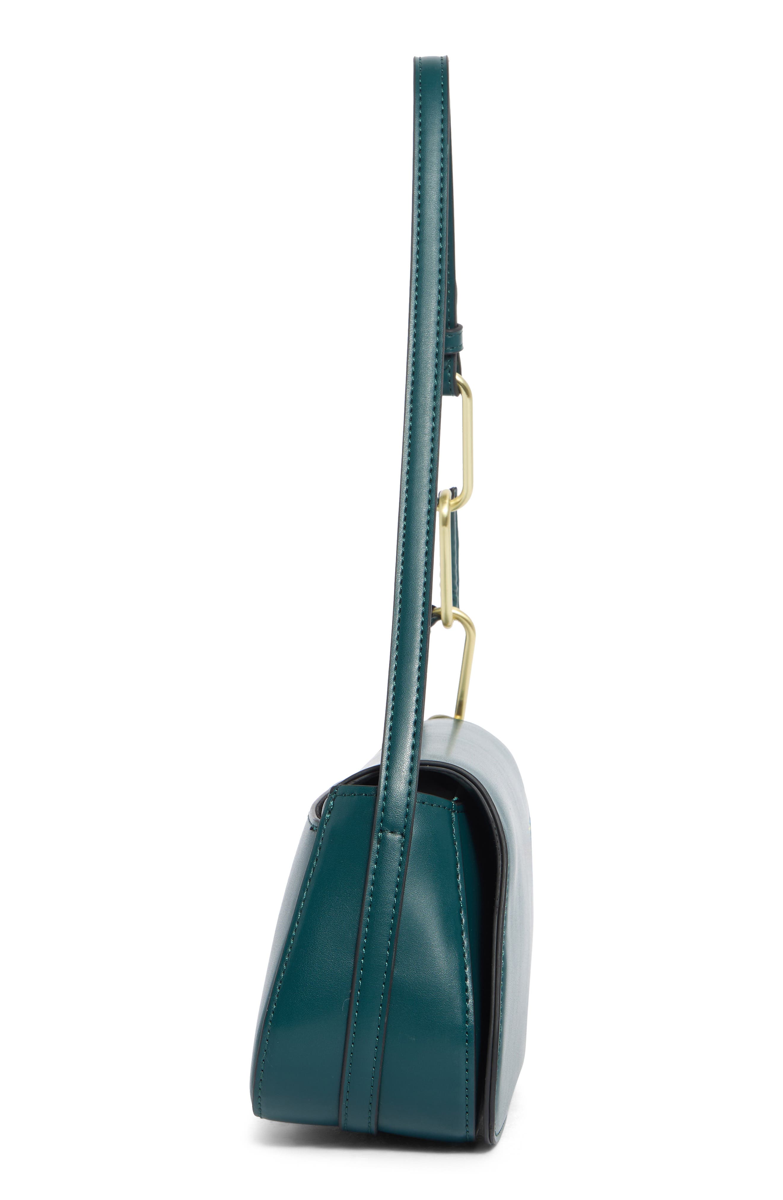 BCBG Covered Rings Shoulder Bag, Alternate, color, Jade Green