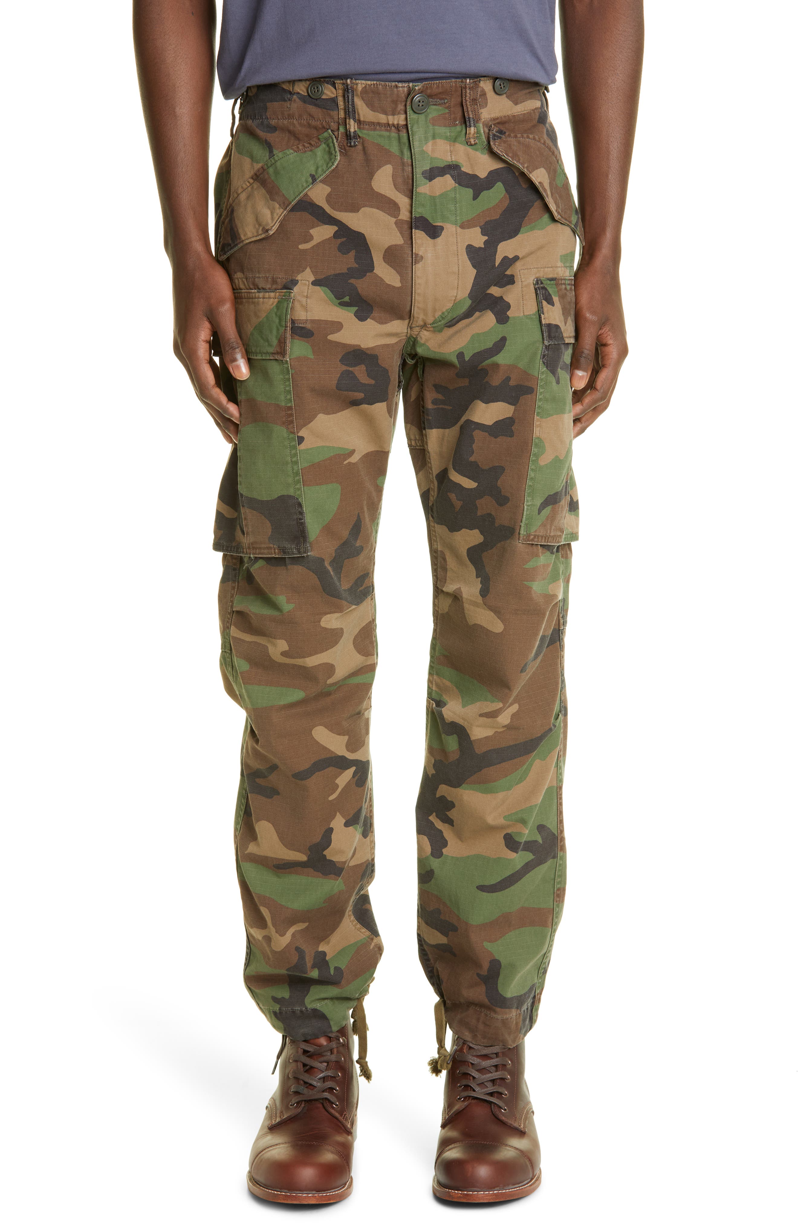 RRL Camo Cotton Ripstop Cargo Pants
