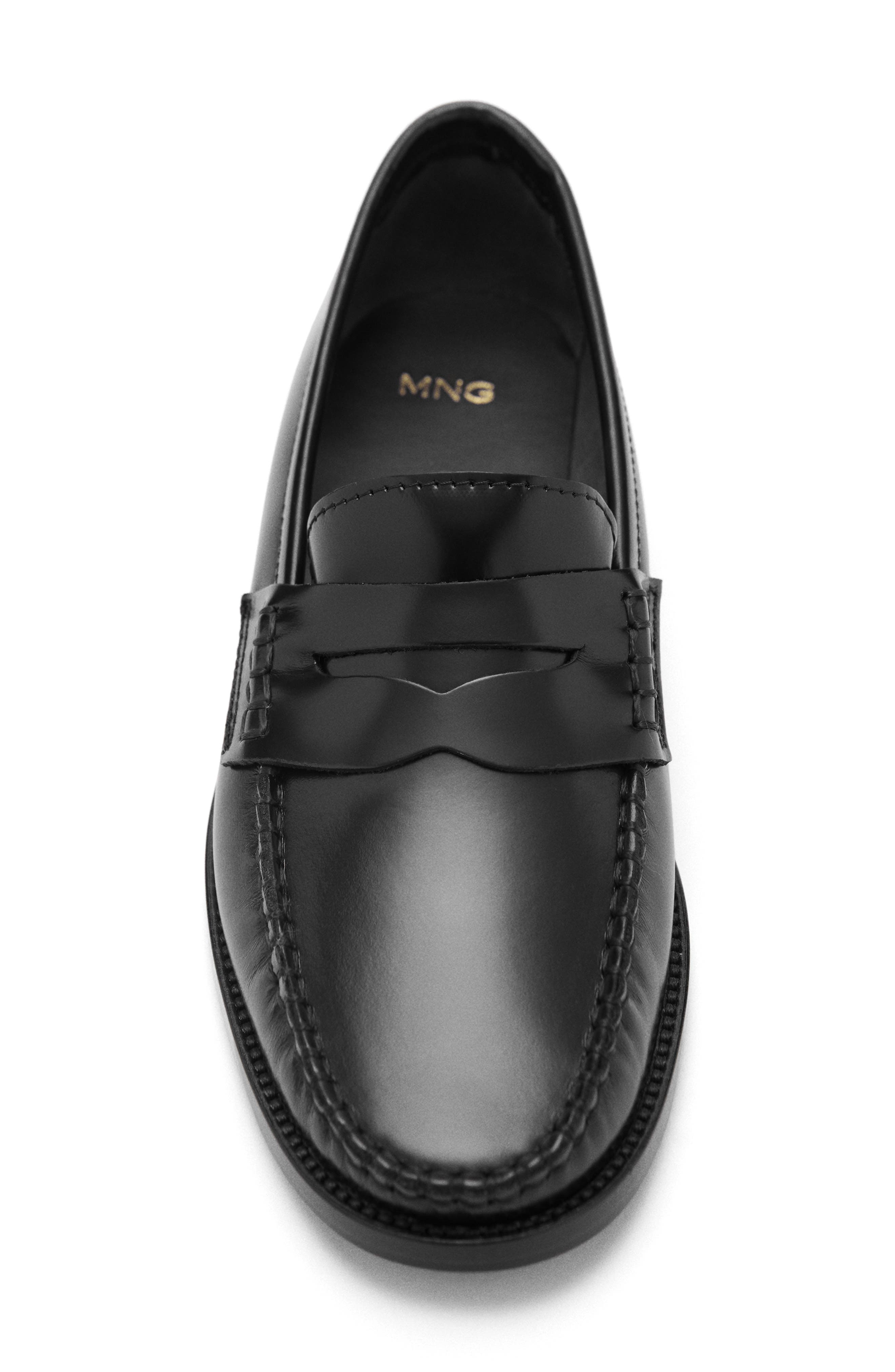 MANGO Penny Loafer, Alternate, color, Black