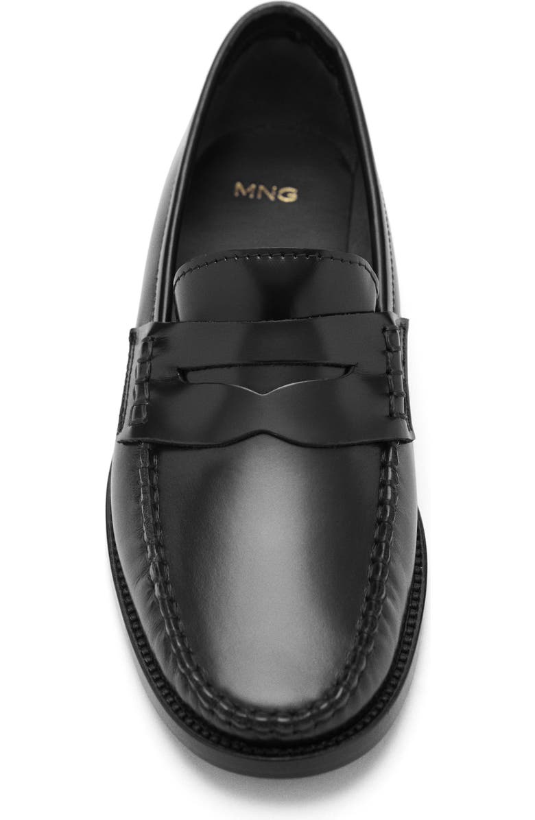 MANGO Penny Loafer, Alternate, color, Black