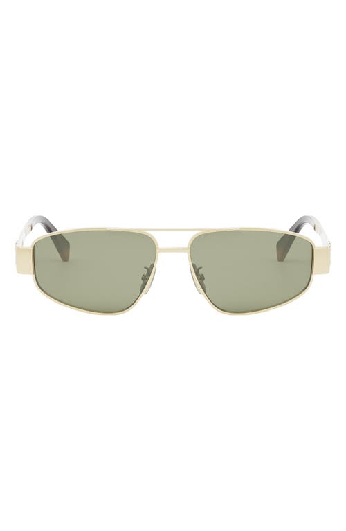 Celine Metal Frame Sunglasses With Adjustable Nose Pads In Green