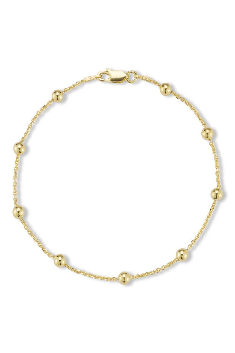 Ball Station Bracelet, Main, color, GOLD - 7 INCH