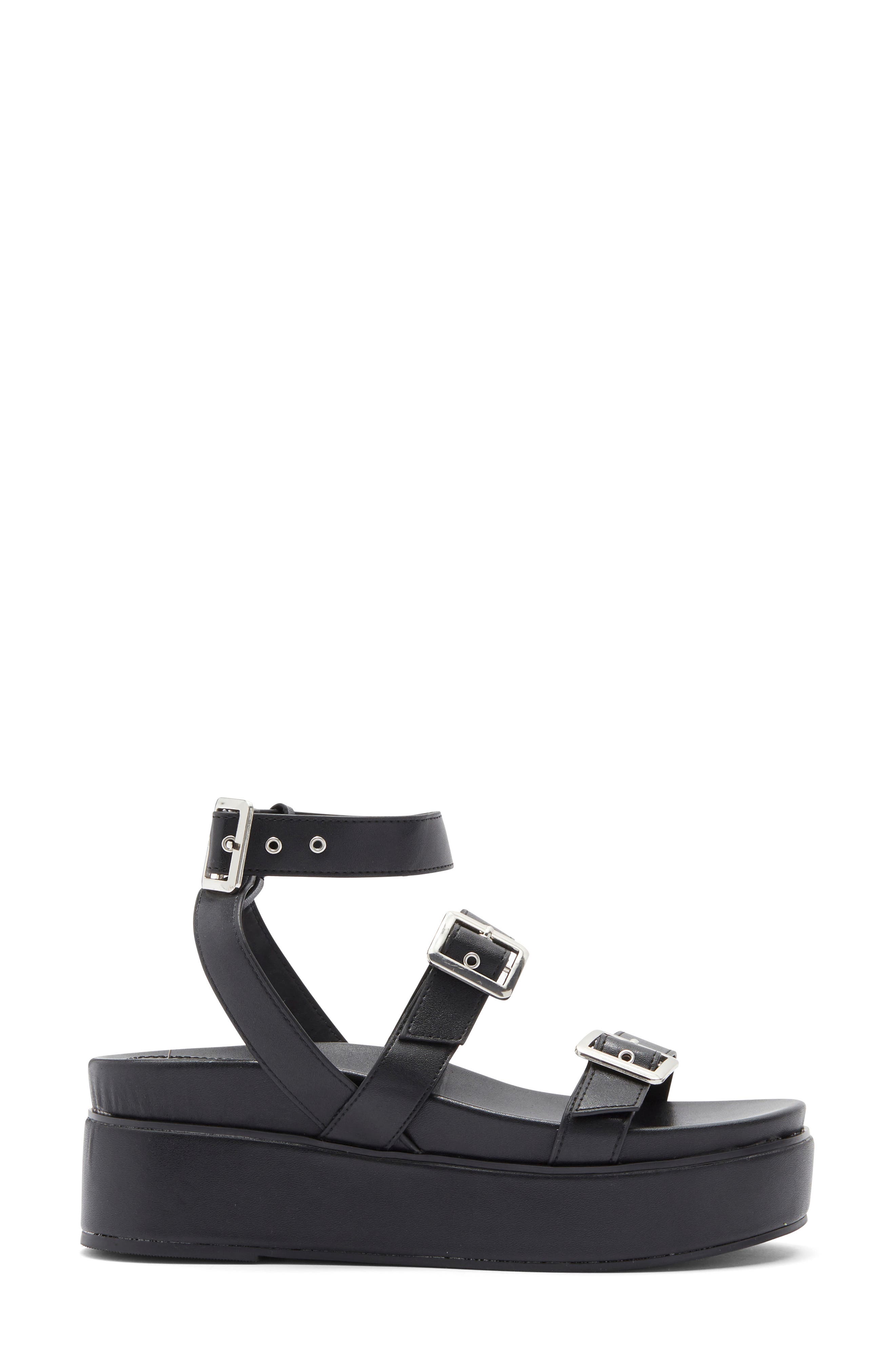 ASOS DESIGN Trombone Platform Buckle Sandal, Alternate, color, 