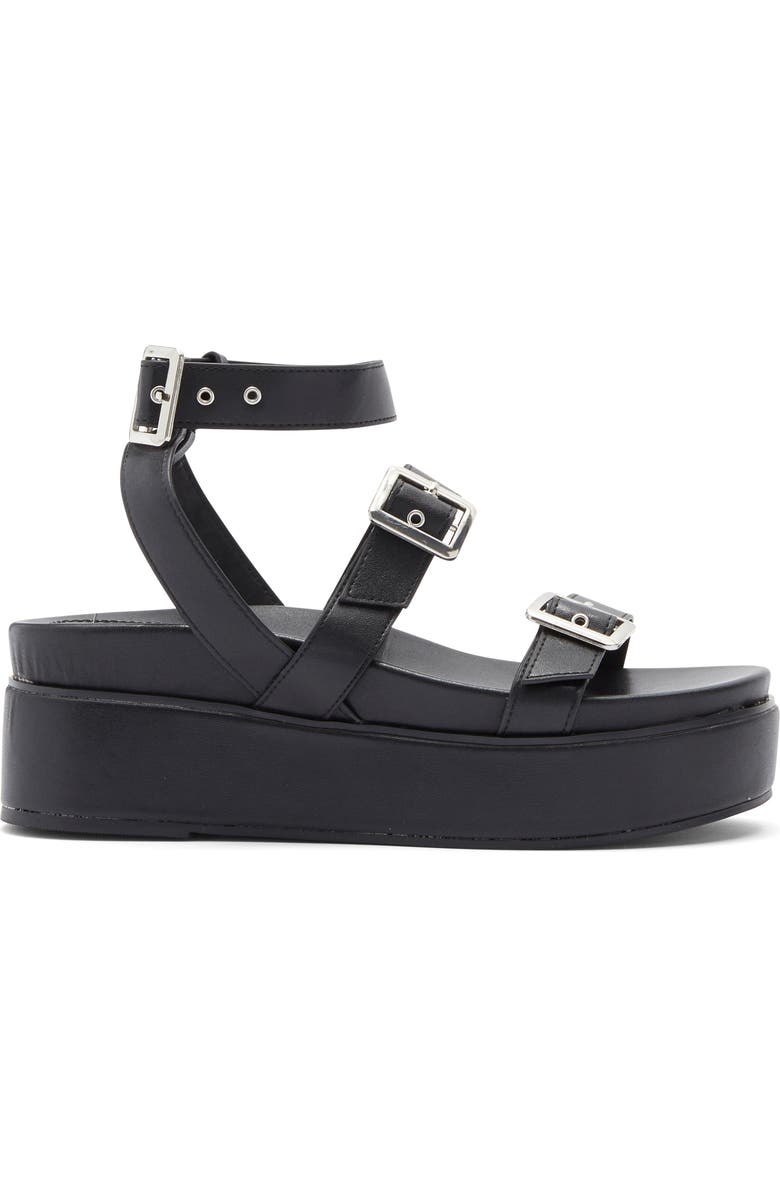 ASOS DESIGN Trombone Platform Buckle Sandal, Alternate, color,