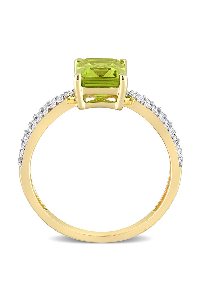 Peridot & Diamond Octagon Ring 14k, Alternate, color, Peridot
