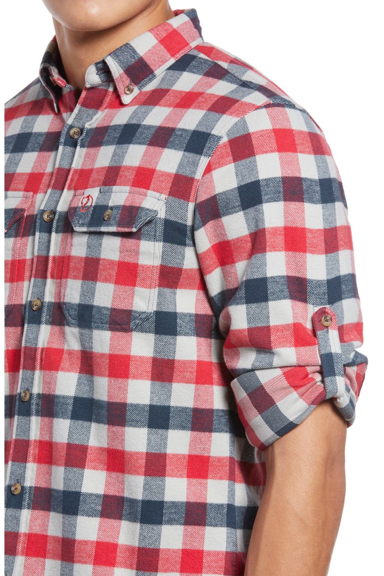 'Skog' Trim Fit Plaid Sport Shirt, Alternate, color, RED