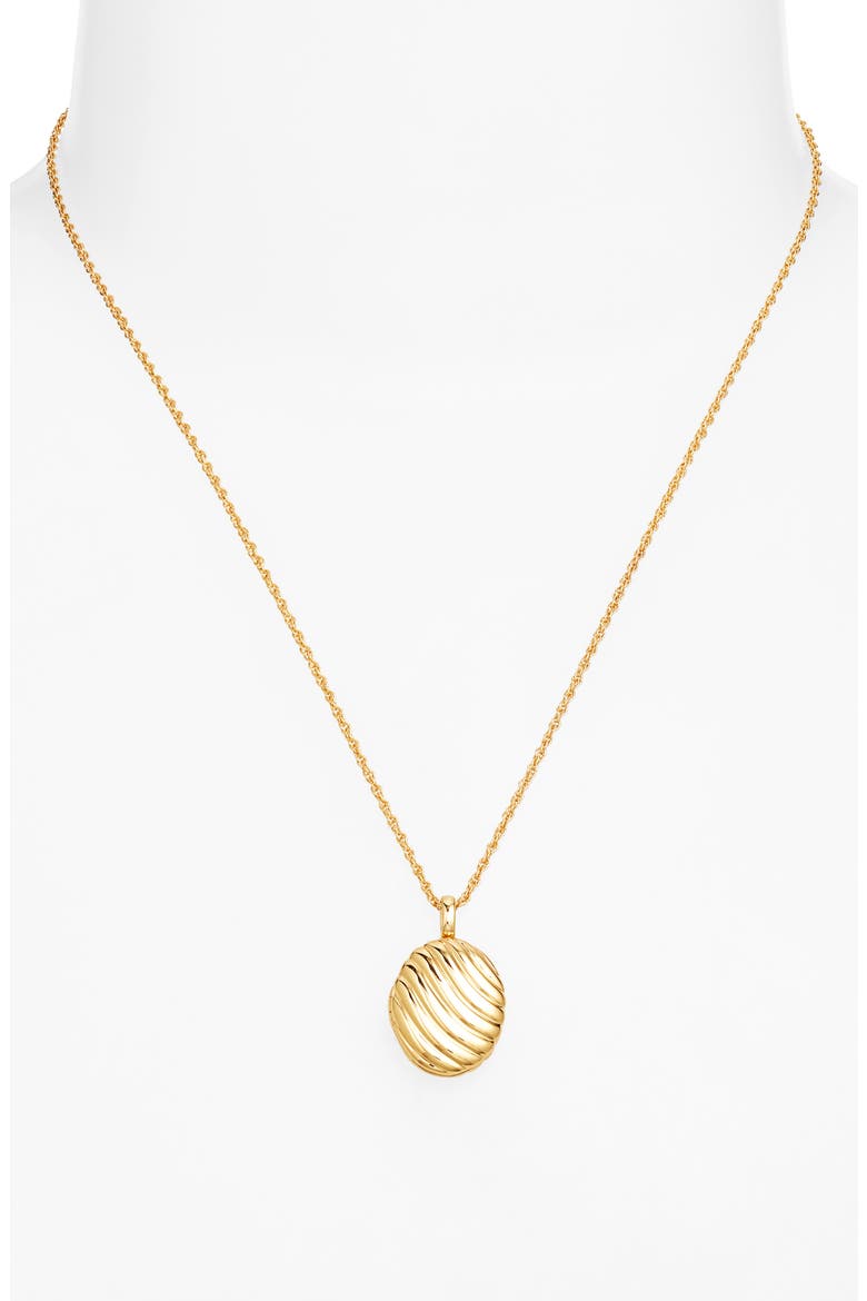 Demi Fine Textured Locket Necklace, Alternate, color, 14K GOLD PLATED