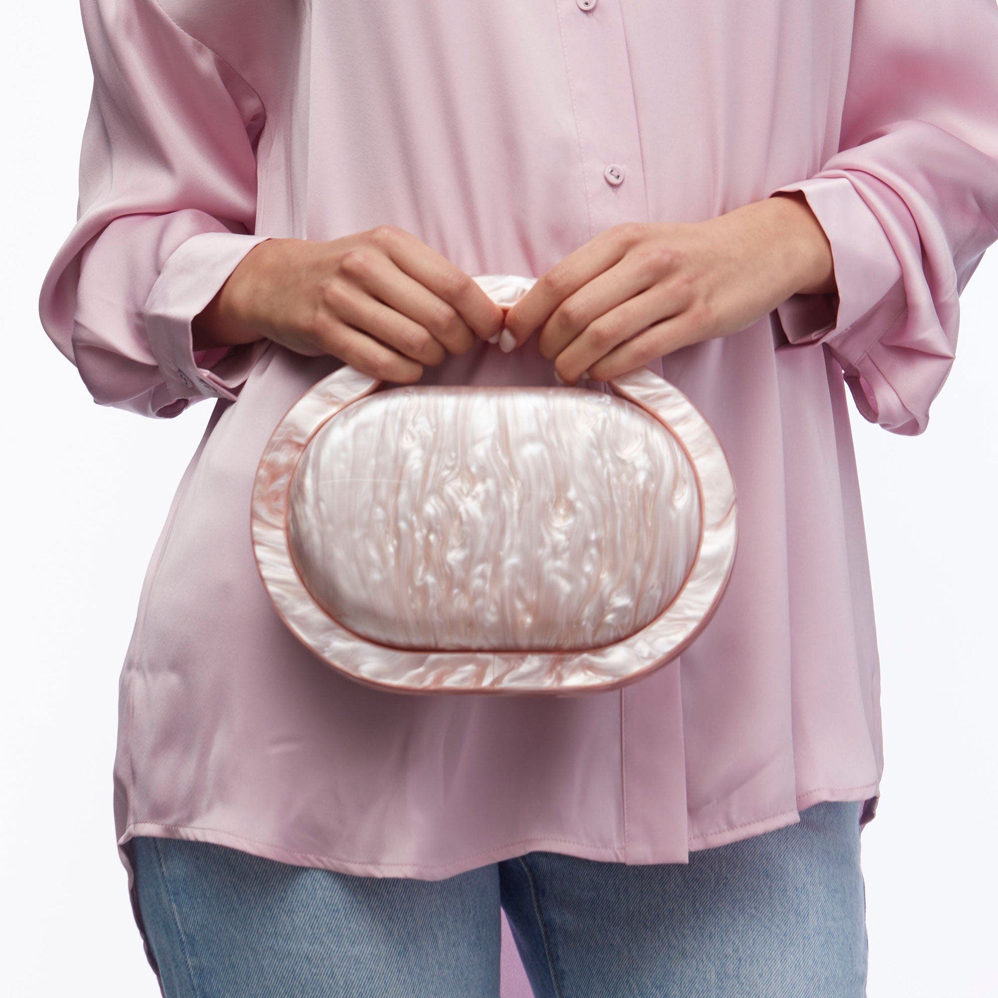 Lele Sadoughi Pill Box Acetate Bag, Alternate, color, Rose 650