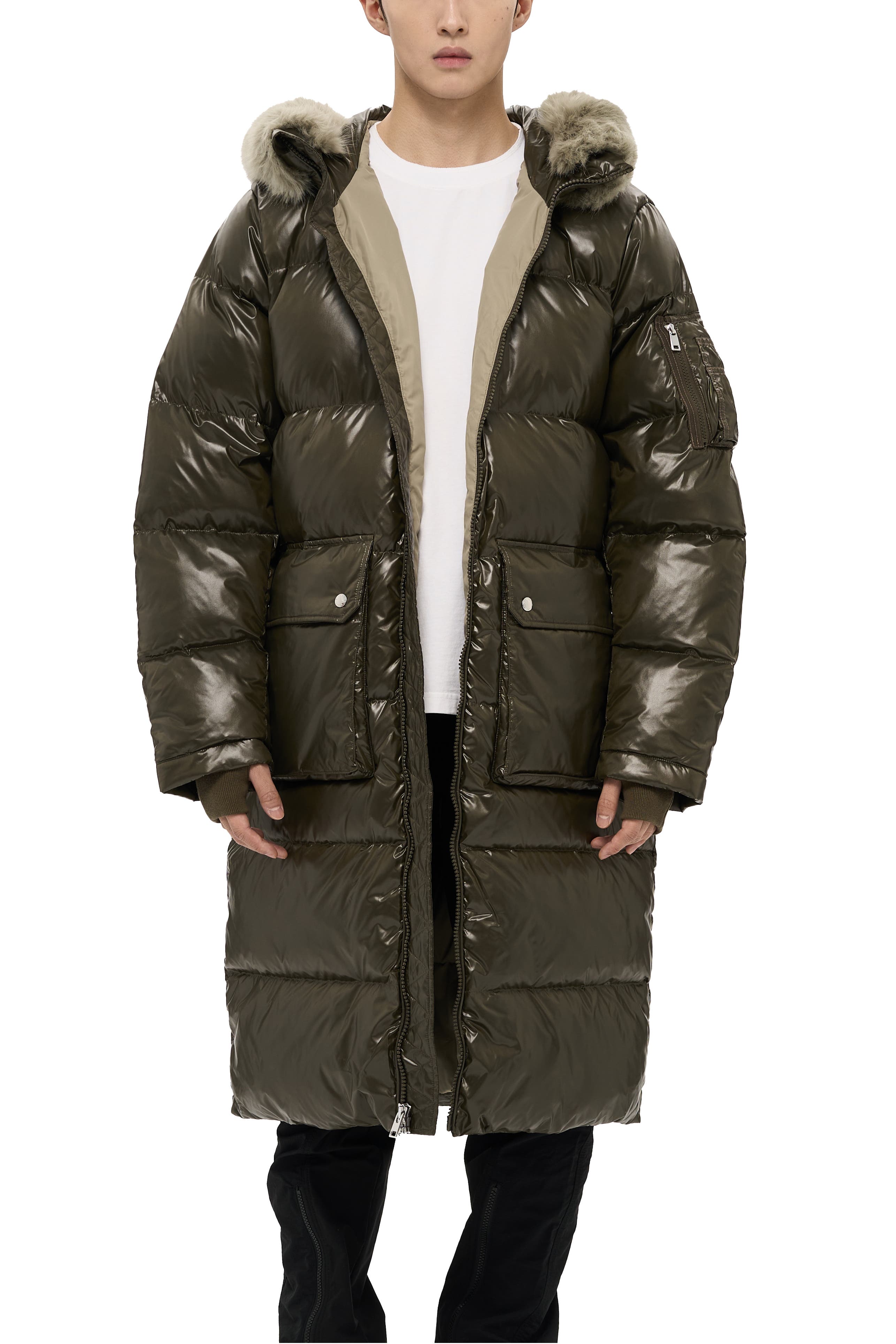 Audet Mens Long Hooded Down Parka - image 3