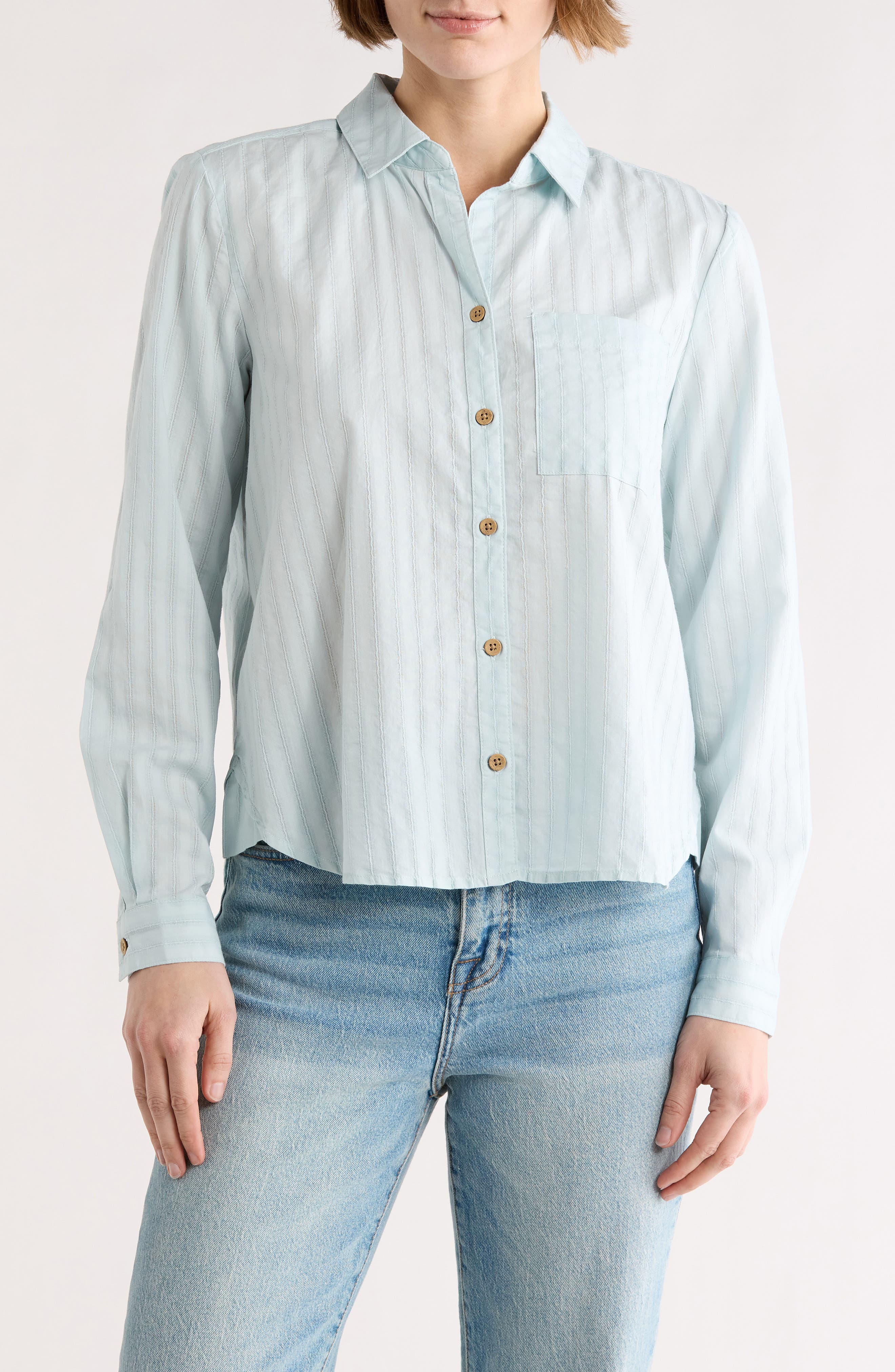 beachlunchlounge Candace Stripe Cotton Button-Up Shirt