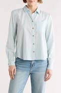 beachlunchlounge Candace Stripe Cotton Button-Up Shirt