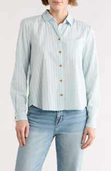 beachlunchlounge Candace Stripe Cotton Button-Up Shirt