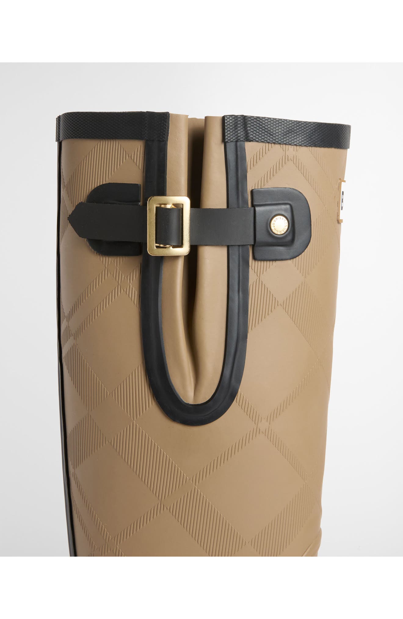 Leighton Tartan Tall Rain Boot, Alternate, color, MILITARY BROWN/ BLACK