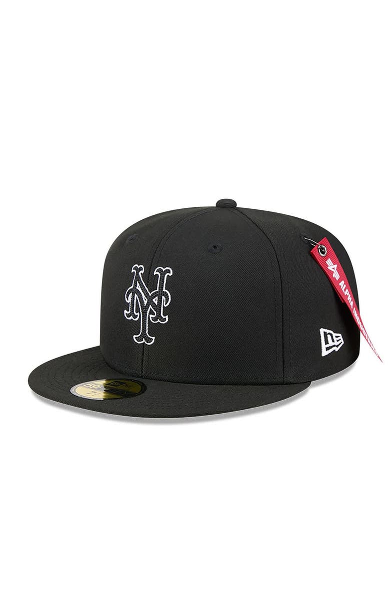 New Era x Alpha Industries Men's New Era x Alpha Industries Black New York Mets 59FIFTY Fitted Hat, Alternate, color, Black
