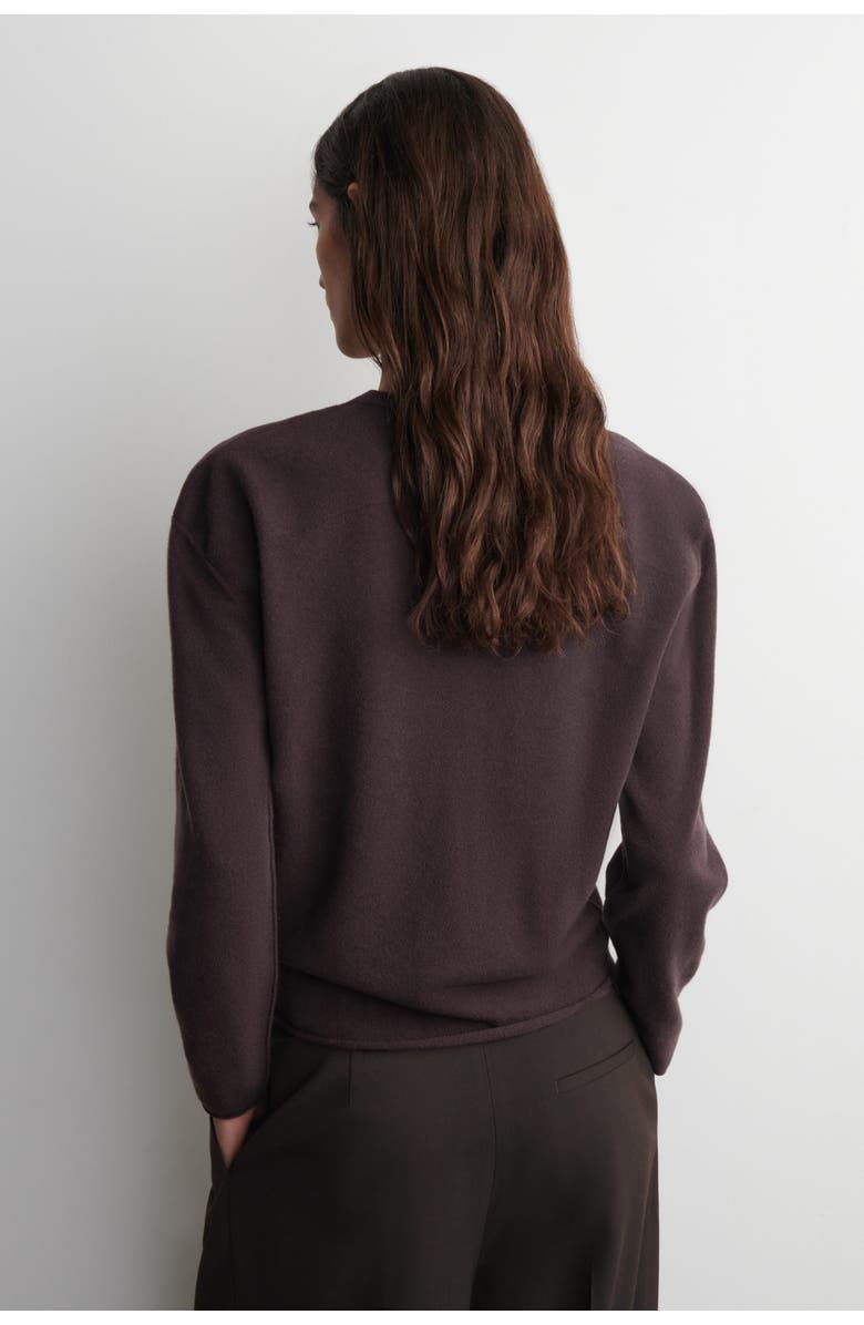 COS Merino Wool Crew-neck Jumper, Alternate, color, Dark Brown