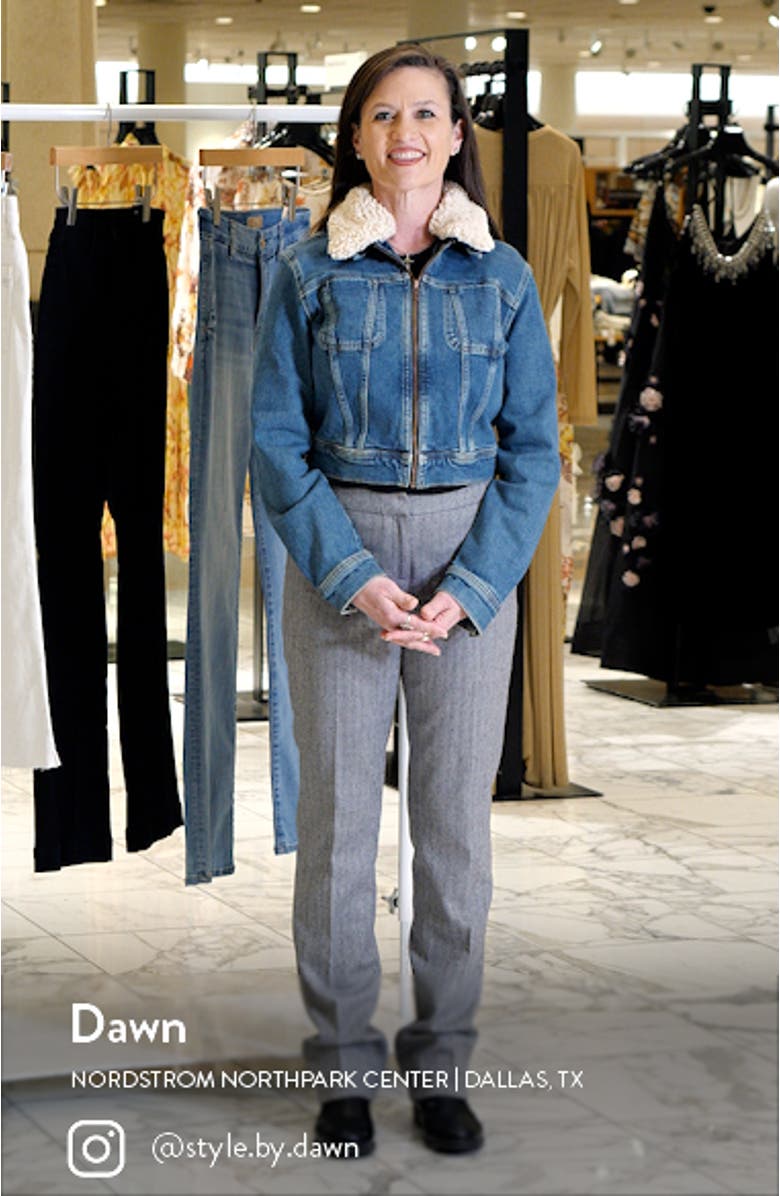 Denim Trucker Jacket with Removable Faux Shearling Collar, sales video thumbnail