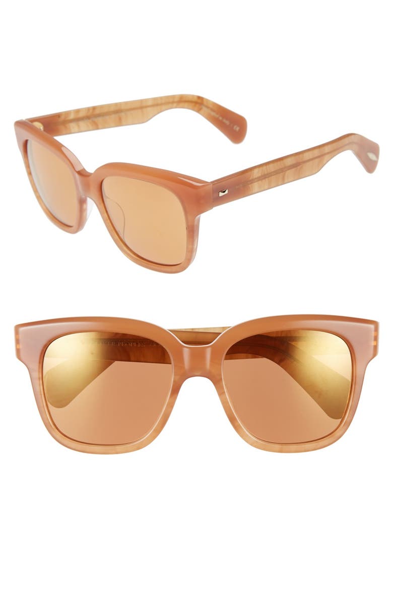 'Brinley' 54mm Retro Sunglasses, Main, color, TERRACOTTA