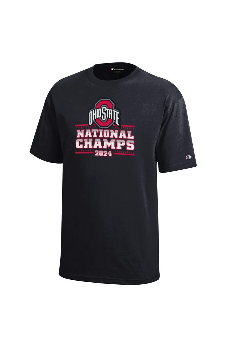 Champion Youth Champion  Black Ohio State Buckeyes College Football Playoff 2024 National Champions Schedule T-Shirt, Alternate, color, 