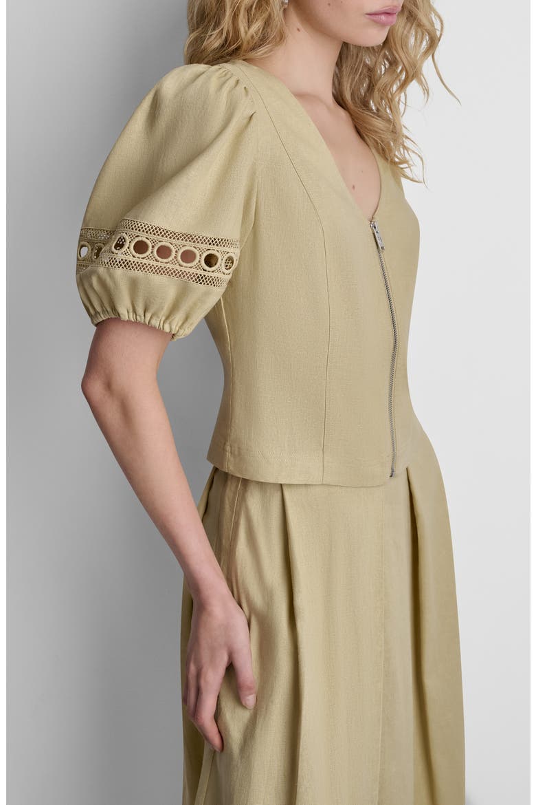 Loop Lace Puff Sleeve Top, Alternate, color, MOJAVE DESERT
