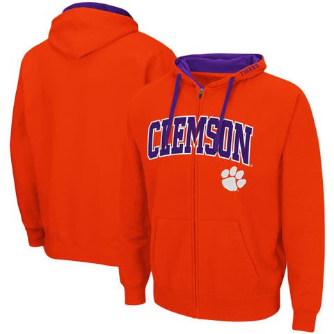 Men's Colosseum Orange Clemson Tigers Big & Tall Full-Zip Hoodie