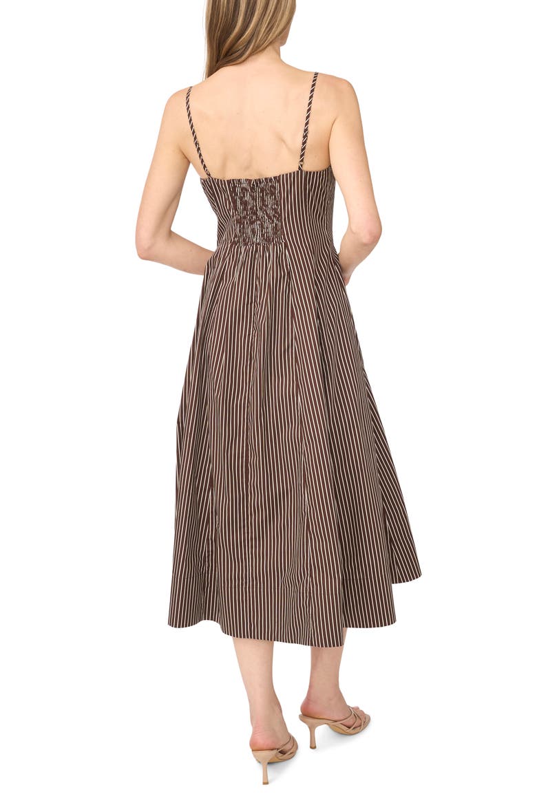 Stripe Fit & Flare Sundress, Alternate, color, CHICORY COFFEE