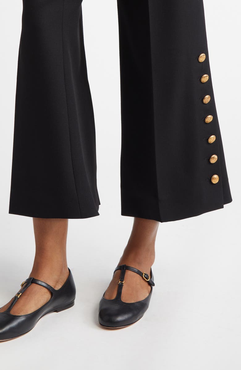 Chloé Ankle Crop Stretch Wool Grain de Poudre Pants, Alternate, color, 