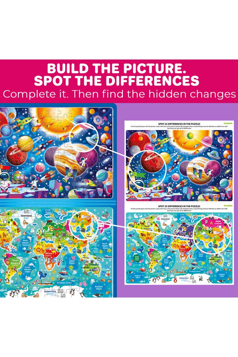 100 PCS Magnetic Kids Jigsaw Puzzle Book, Alternate, color, Maps