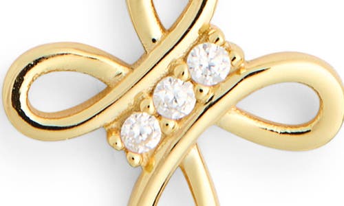 Argento Vivo Sterling Silver Loop Infinity Cross Necklace In Gold
