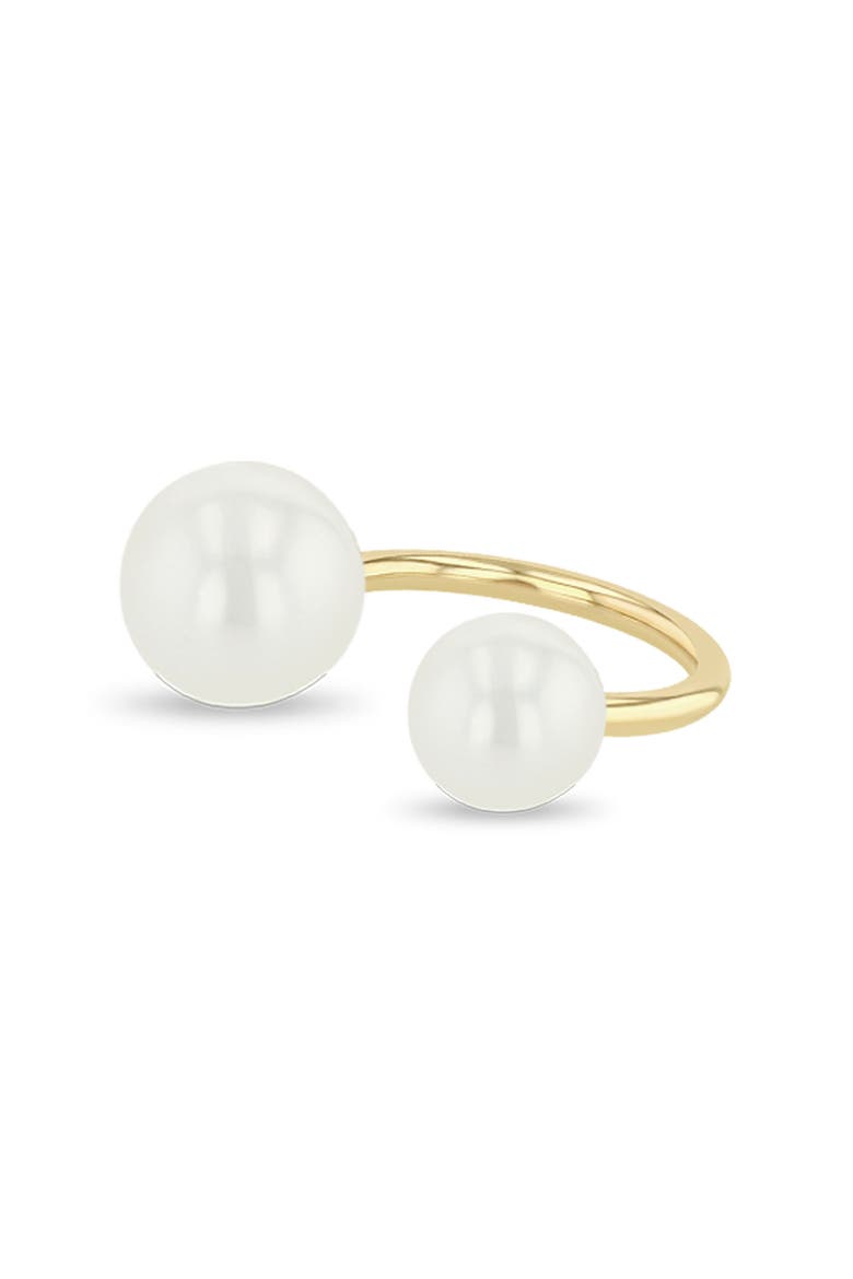 Reversible Cultured Pearl Cuff Earring, Main, color, 14K YELLOW GOLD