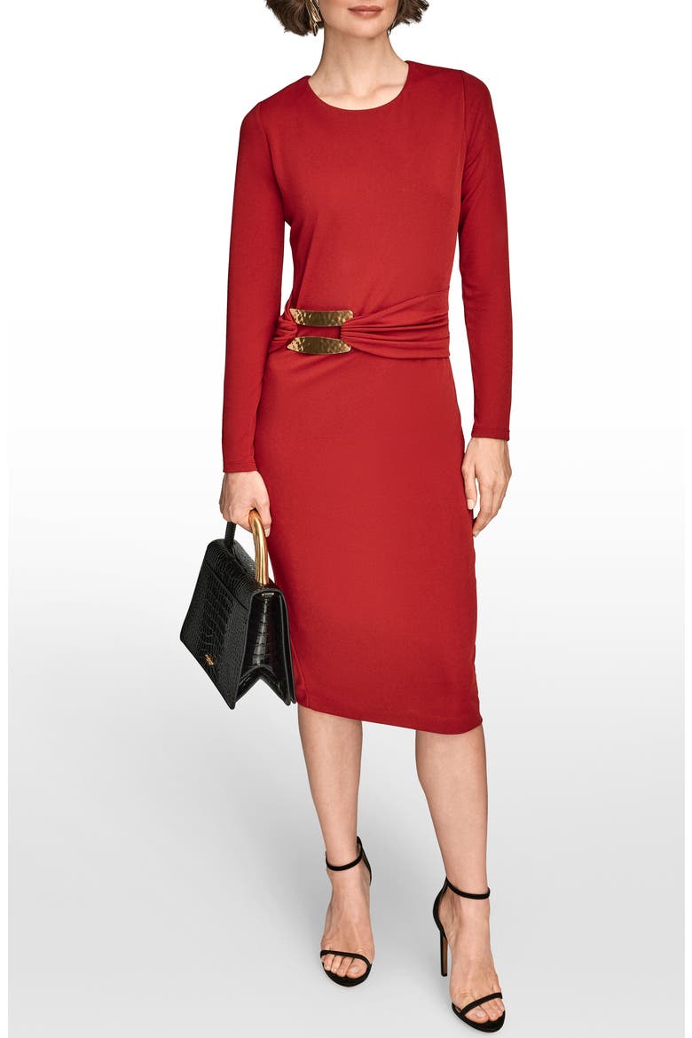 Long Sleeve Sheath Dress, Alternate, color, METROPOLITAN RED