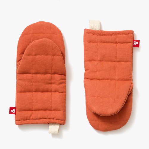 Hedley & Bennett Quilted Solid-color Oven Mitts, Set Of 2 In Paprika