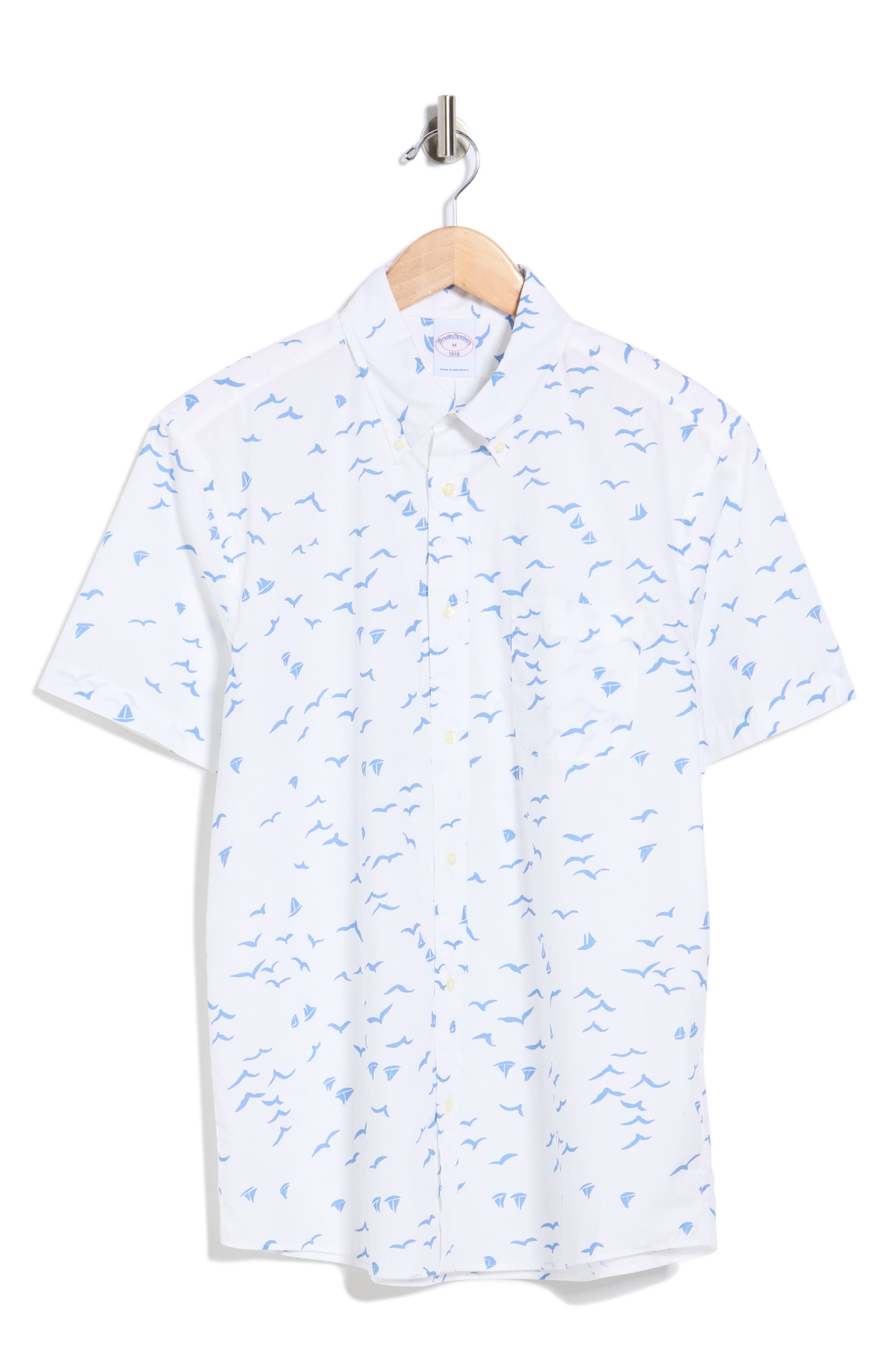 Brooks Brothers Sport Fit Short Sleeve Cotton Button-Up Shirt