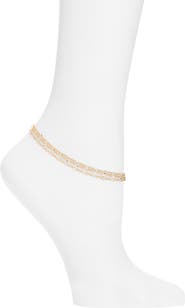 Nordstrom Three-Row Delicate Chain Anklet