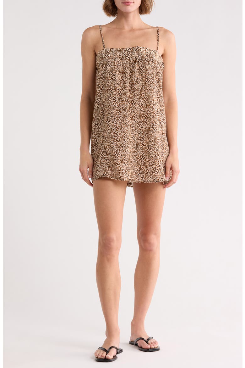 Guilia Animal Print Cover-Up Dress, Main, color, BROWN