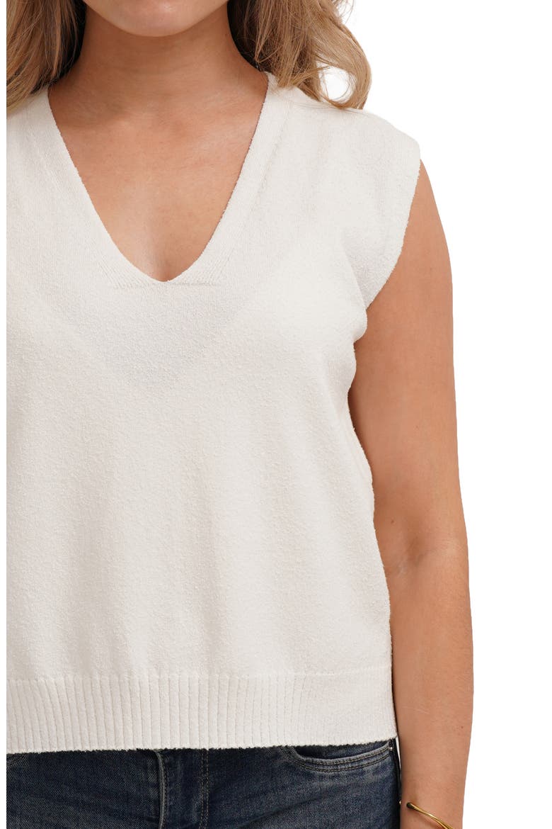 Sleeveless V-Neck Shell, Alternate, color, BONE