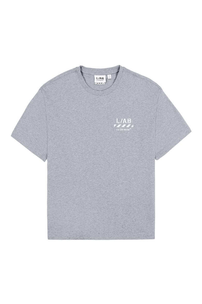 Diagonal Stripe Logo Graphic T-Shirt, Alternate, color, HEATHER GREY