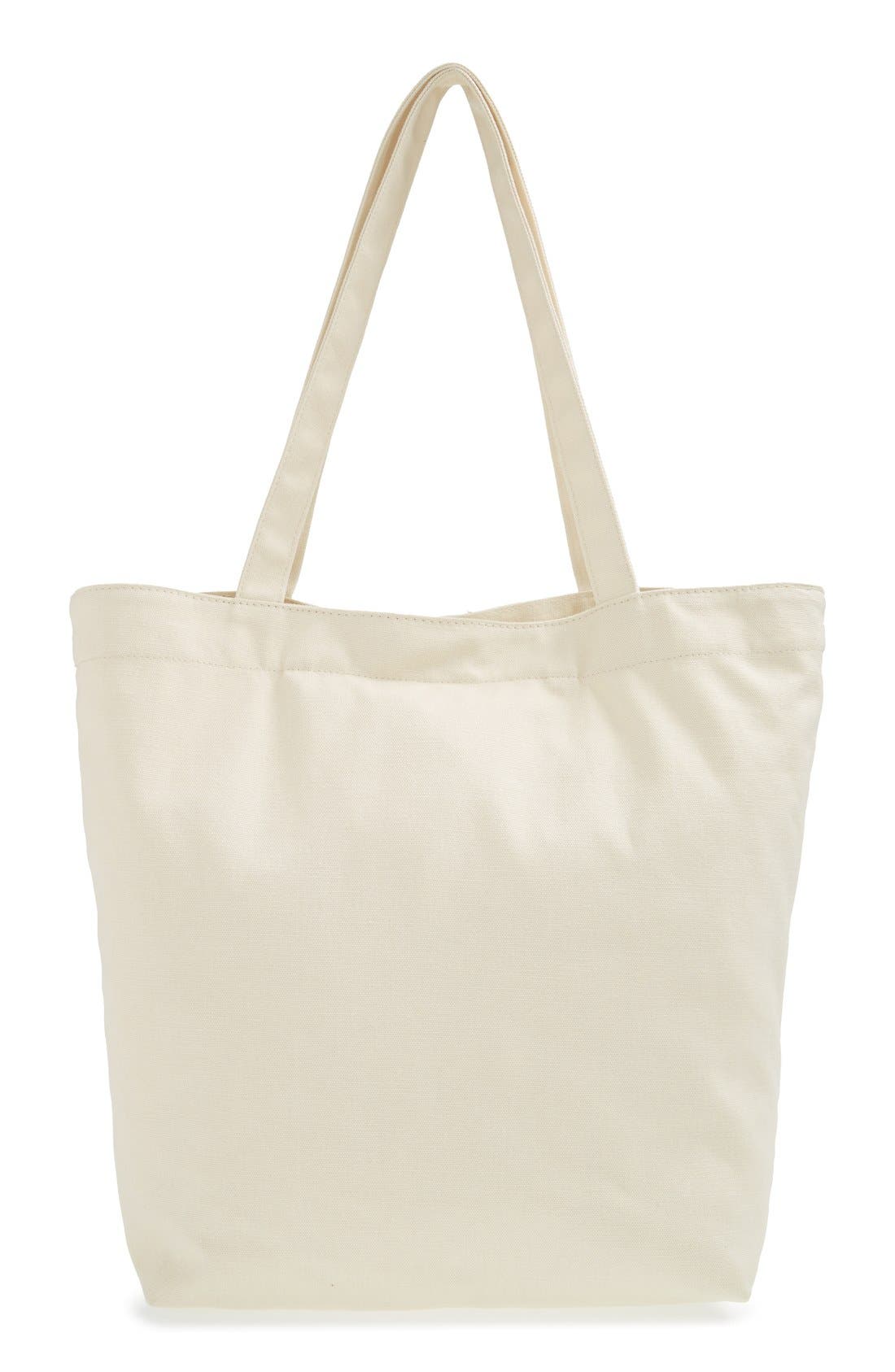 Printed Canvas Tote, Alternate, color, PINEAPPLE