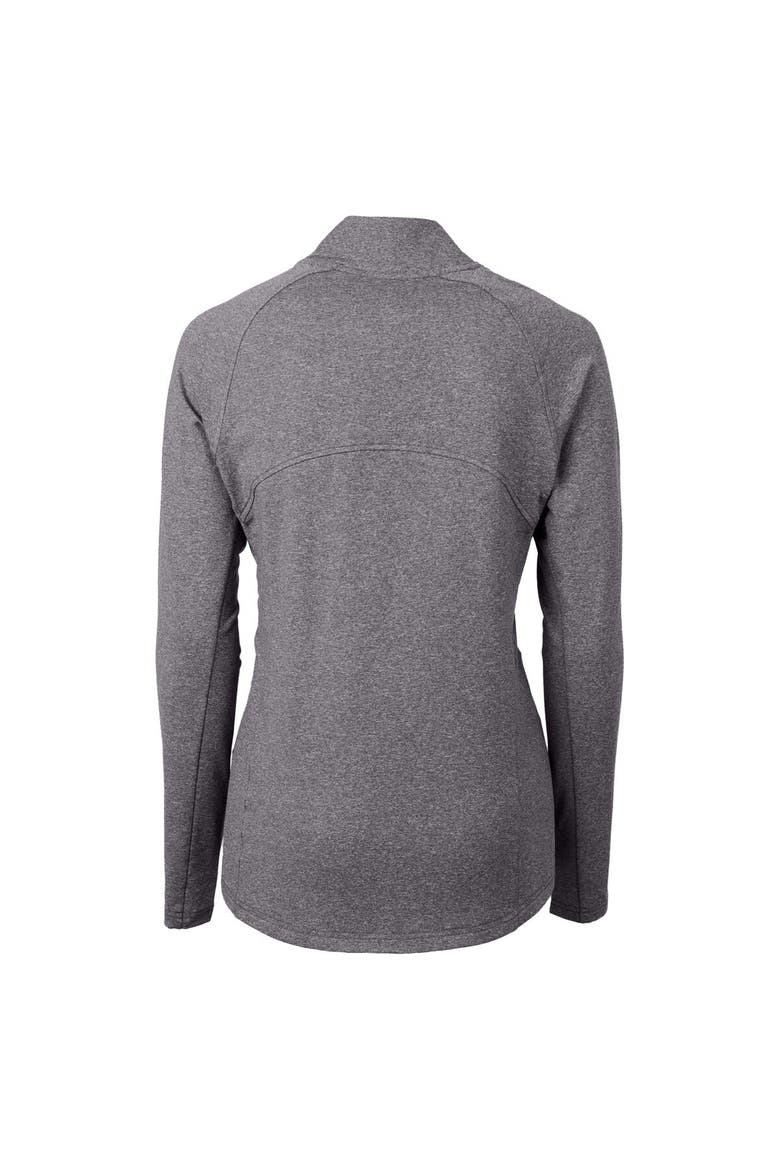 Women's Cutter & Buck  Heather Black Washington State Cougars Adapt Eco Knit Heather Recycled Full-Zip Jacket, Alternate, color, Heather Black