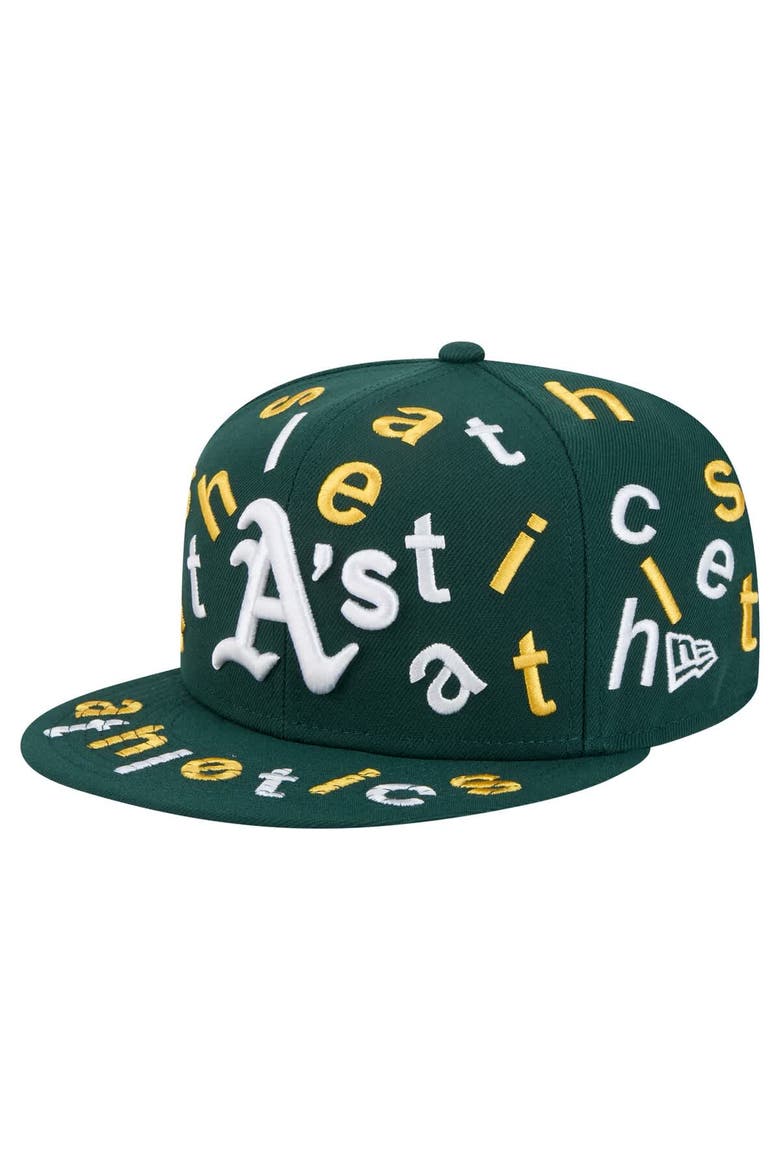 Men's New Era Green Oakland Athletics Team Confetti 59FIFTY Fitted Hat, Alternate, color, Green