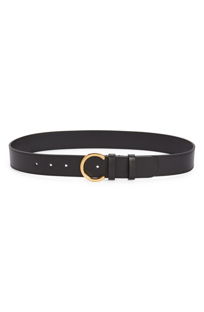 The Row Half Moon Leather Belt, Main, color, 