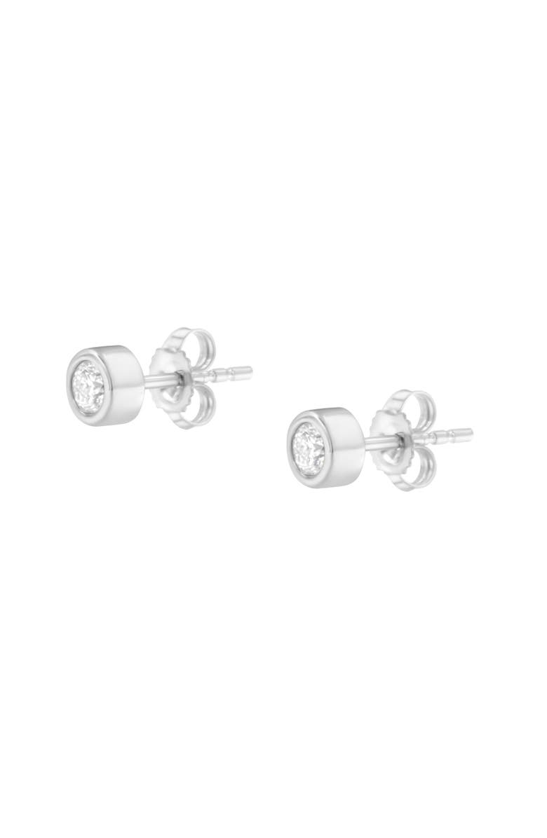Haus of Brilliance 10K Gold 1/4 Ct Diamond Bezel Stud Earrings, Alternate, color, White